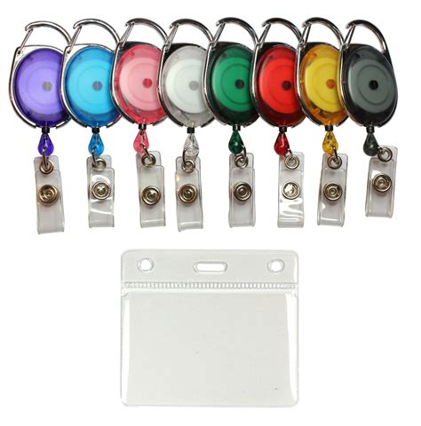 retractable double id badge holder